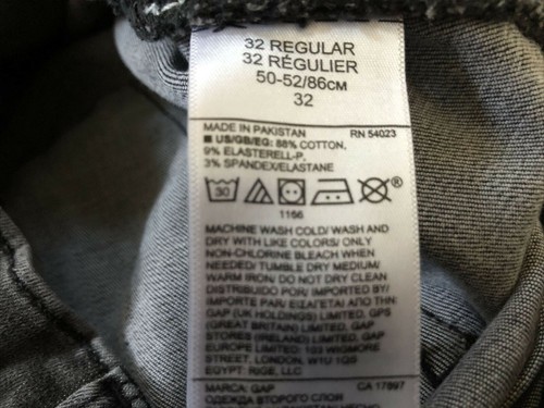 Gap Denim Gray Regular True Skinny Jeans, Size 32 - Picture 4 of 5