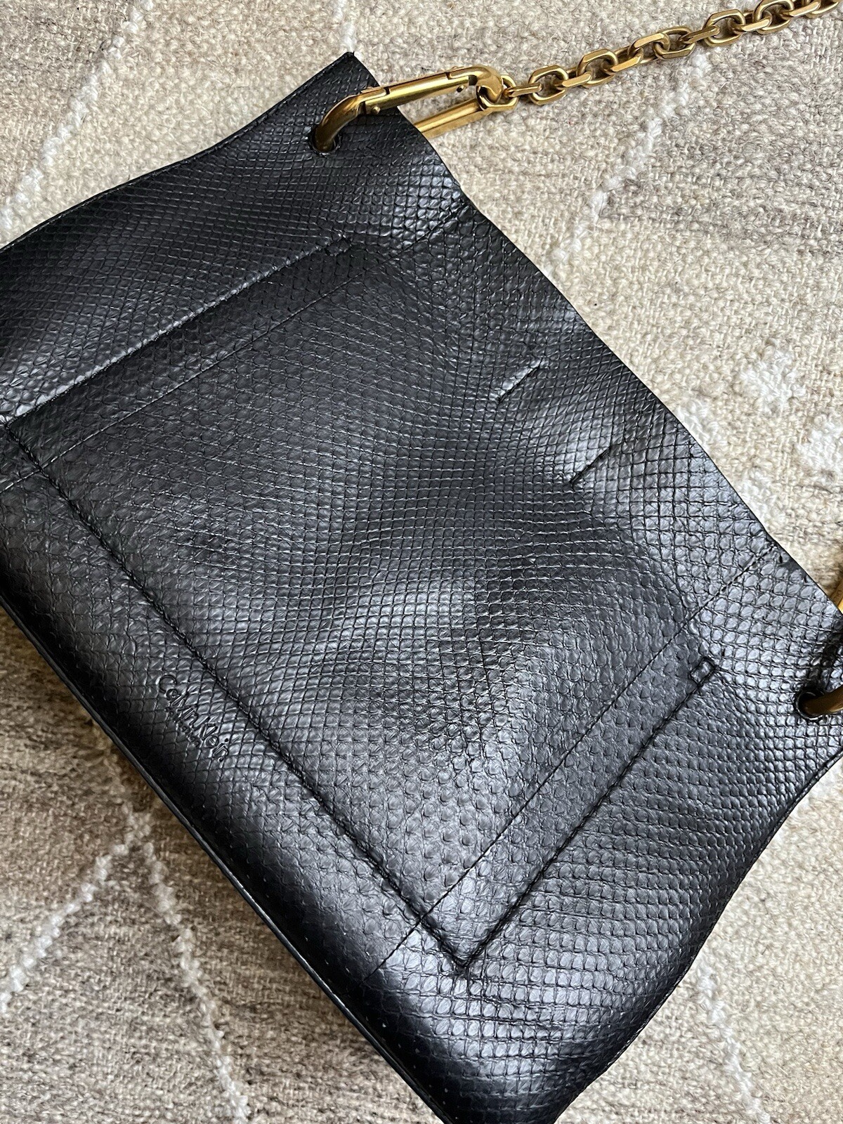 Calvin Klein Collection Black Python Snakeskin Sh… - image 5