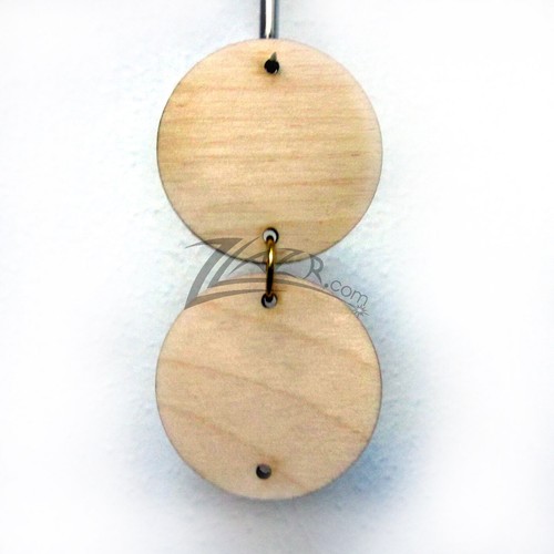 Disco de placa familiar círculo de madera de 1"" x 1/8"" 2 mm 2 orificios etiqueta moneda de una pulgada de madera - Imagen 2 de 6