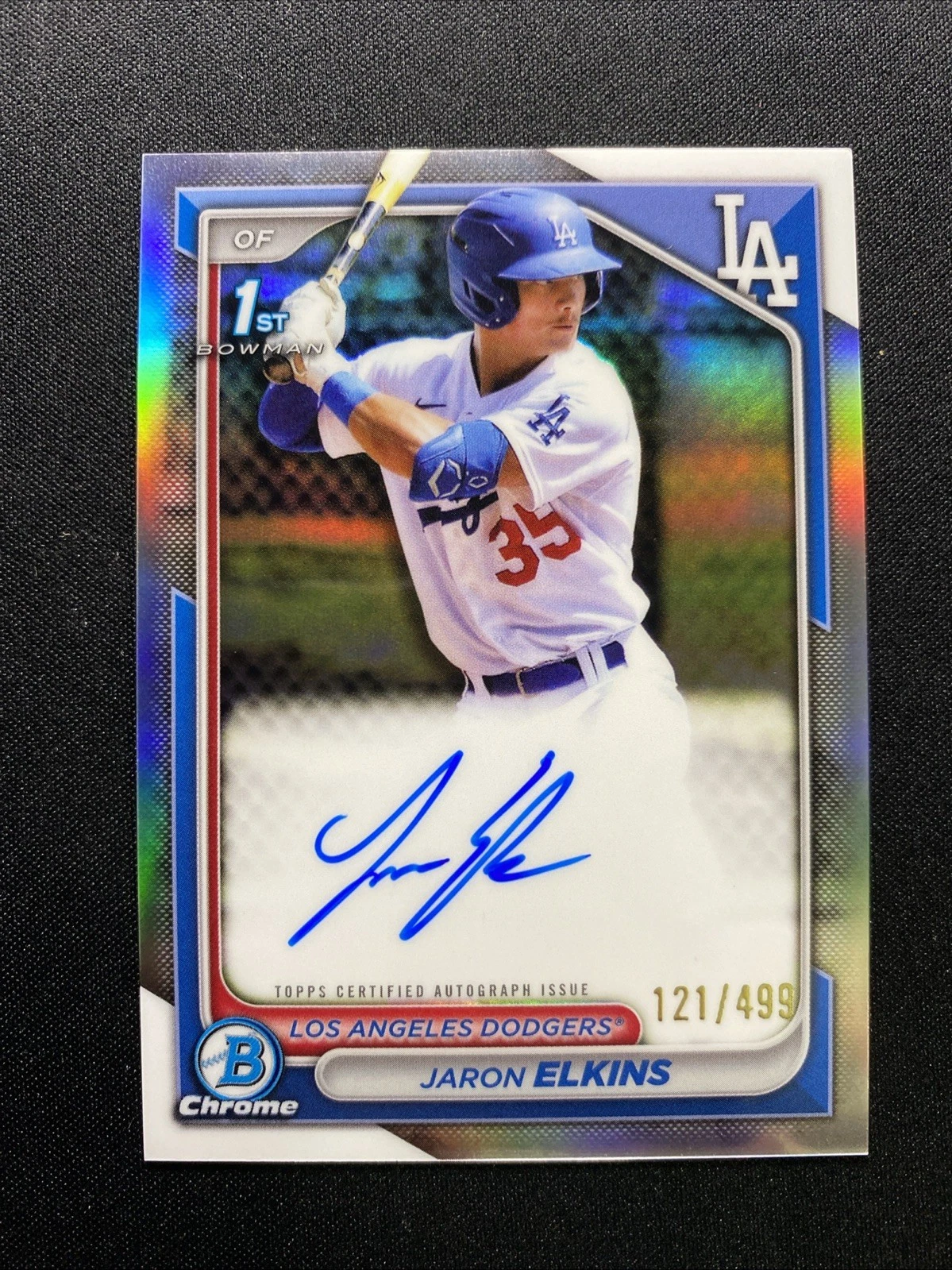 2024 Bowman Chrome Jaron Elkins Refractor Auto #/499 1st Bowman CPA-JE Dodgers
