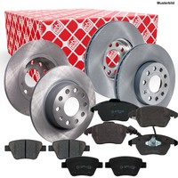 Febi Bremsscheiben + BelÄGe + Warnkontakt Vorne + Hinten Bmw 5 F07