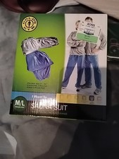 Golds Gym Sauna 2-Piece Suit Unisex Adult M/L Reflective Striped Sleeves