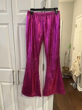 Shiny Metallic Stretchy Pants Shimmery Cosplay Costume Disco