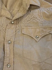 Vtg Levi’s Fancy Pattern Stitching Pearl Snap 1950 Men’s Md Button Shirt Western