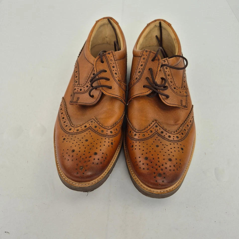 JOHN ROCHA Zapatos Brogue 7 Tostado Hombre Cuero Clásico Formal - Imagen 2 de 4
