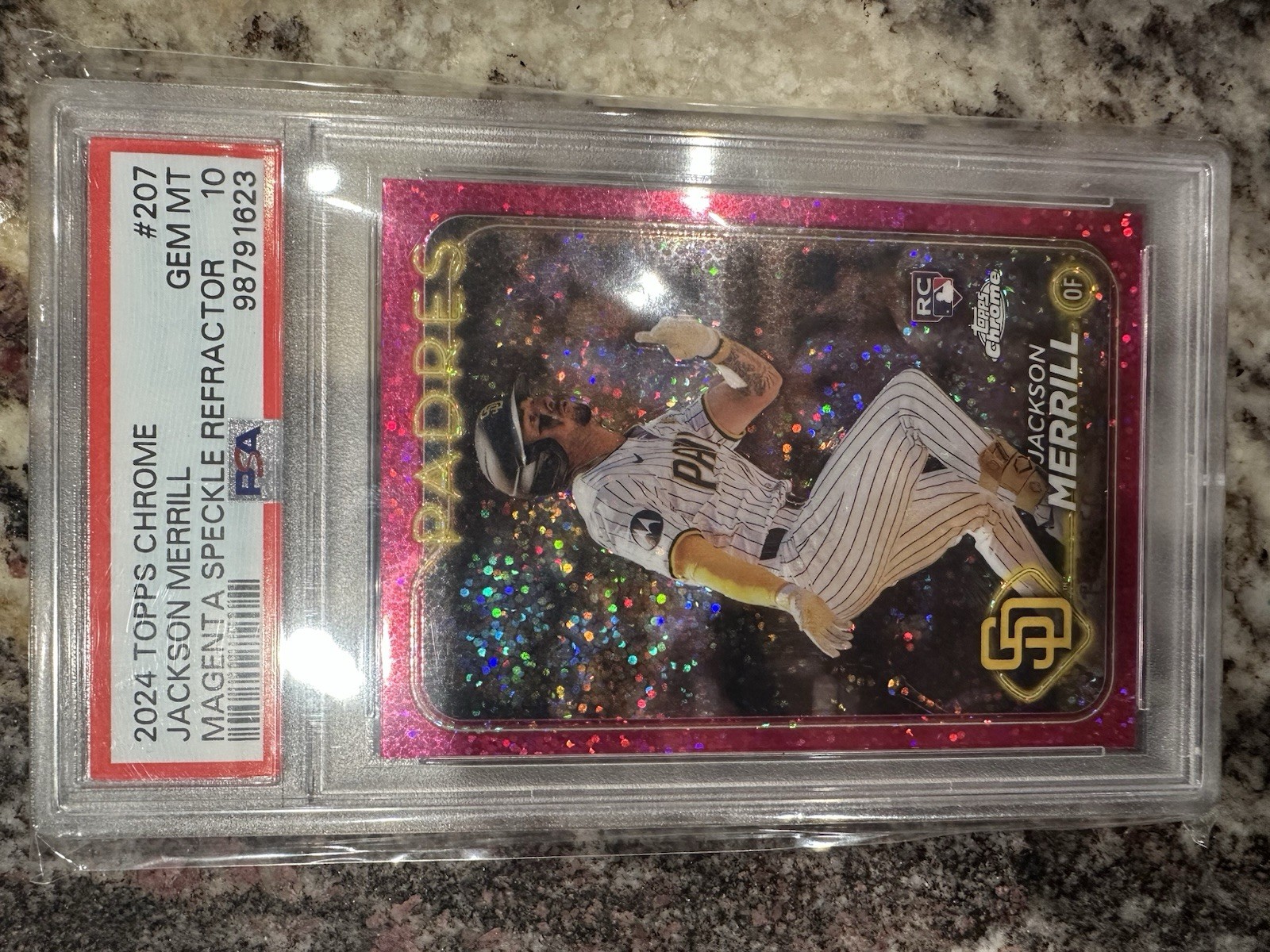 2024 Topps Chrome - Jackson Merrill #207 Magenta Speckle Refractor /350 (RC)