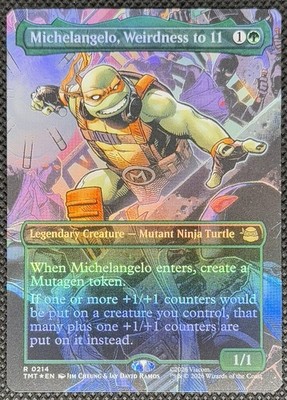 Magic the Gathering MTG Michelangelo, Weirdness to 11 B'less FOIL Card NM/M TMNT