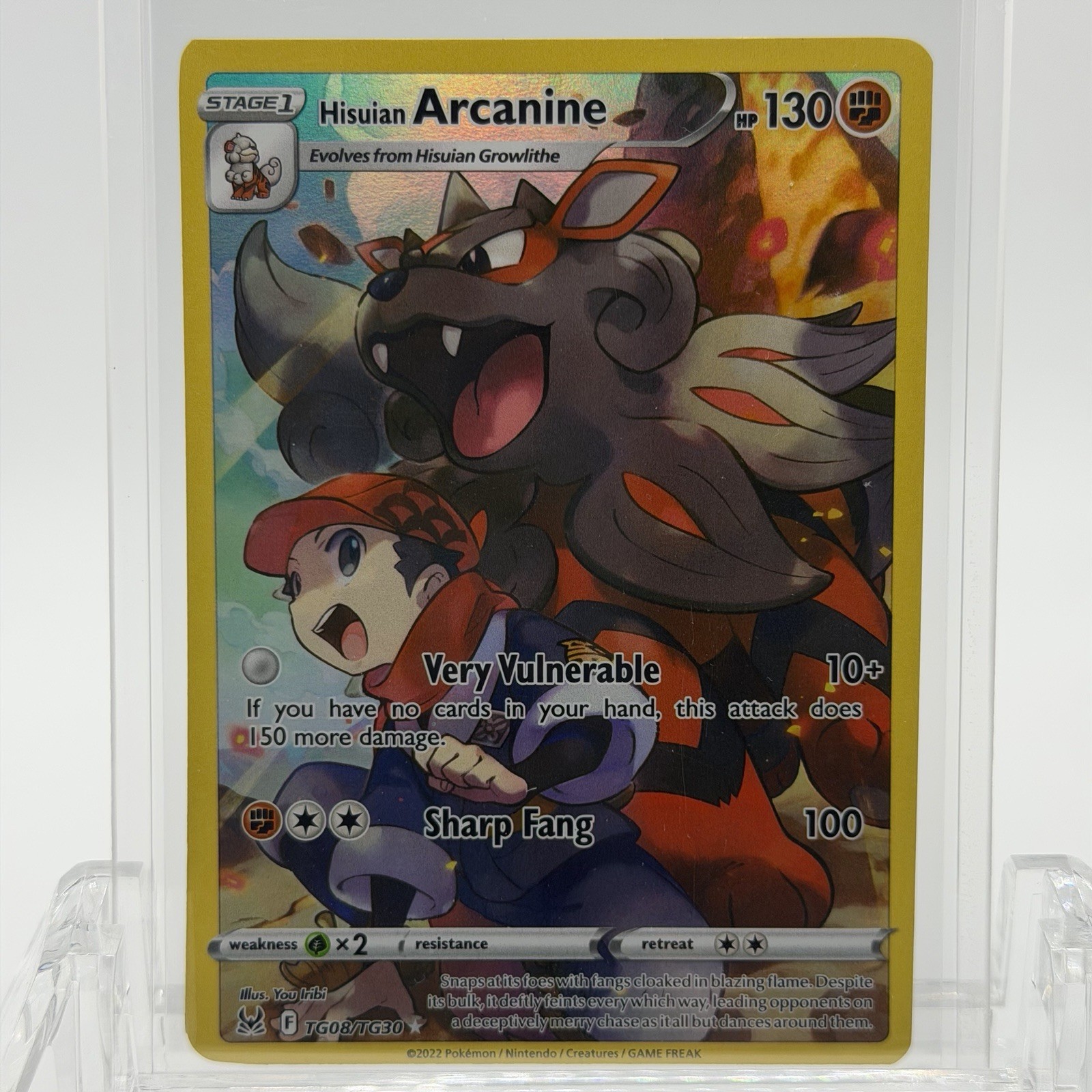 Pokemon TCG Lost Origin Hisuian Arcanine #TG08/TG30 Trainer Gallery HP