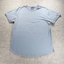 Cuts Shirt Mens Extra Large Blue Curve-Hem Short Sleeve Casual Performance Tee