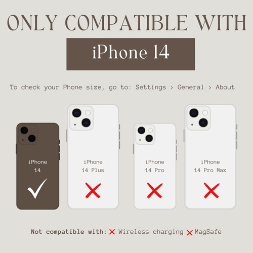 Cases for iPhone 14 Case Aesthetic Wallet Phone Case Card Holder, Securely Ho... - Picture 7 of 8