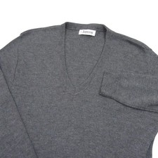 Jantzen Mens Vintage 90s Sweater Pullover Deep V Neck XL Dark Gray Machine