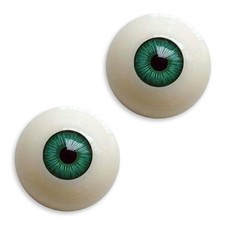 Green Realistic Acrylic Halloween Eyeball Half Round Fake Doll Eyes 1.18 Inch