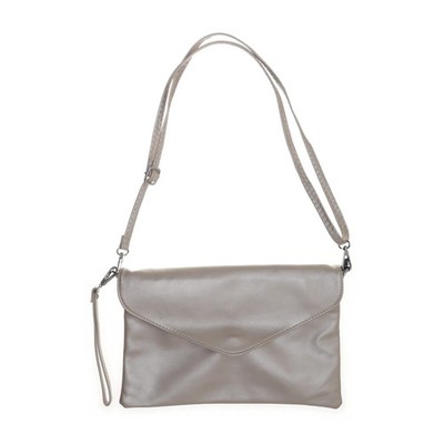 Caspar, Clutch, Damen, Polyester/Polyurethan, Beige, 29, 2, 19 cm #KFc