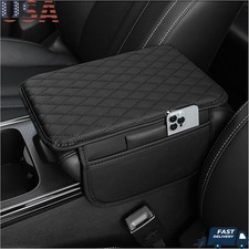 Car Armrest Cover Microfiber Leather Console Protector Ergonomic Design Storage