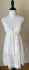 Betsey Johnson Intimates Dress Slip Size M Cream Lace Babydoll Y2K Lingerie