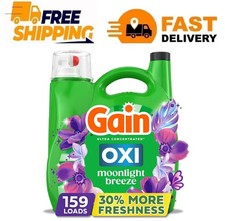 Gain + Oxi Liquid Laundry Detergent, Moonlight Breeze, 159 Loads, 170 fl. oz. 0.19 per gallon