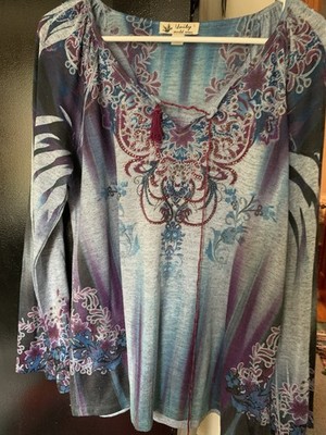 Unity Boho Long Sleeve Embroidered Tunic Top