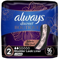 Boutique Incontinence Panty Liners for Bladder Leaks, Size 2, Very Light Abso...