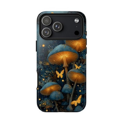 Glowing Mushrooms Gold Butterflies Phone Cover Case for iPhone | Galaxy | Pixel