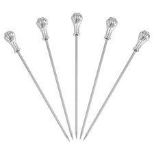5 Pcs Stainless Steel Cocktail Picks, 4.5 Inch Silver (Gem)