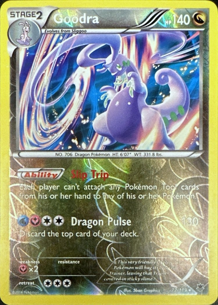 Goodra 77/119 Holo Rare Phantom Forces Pokemon Reverse Holo Lightly Played