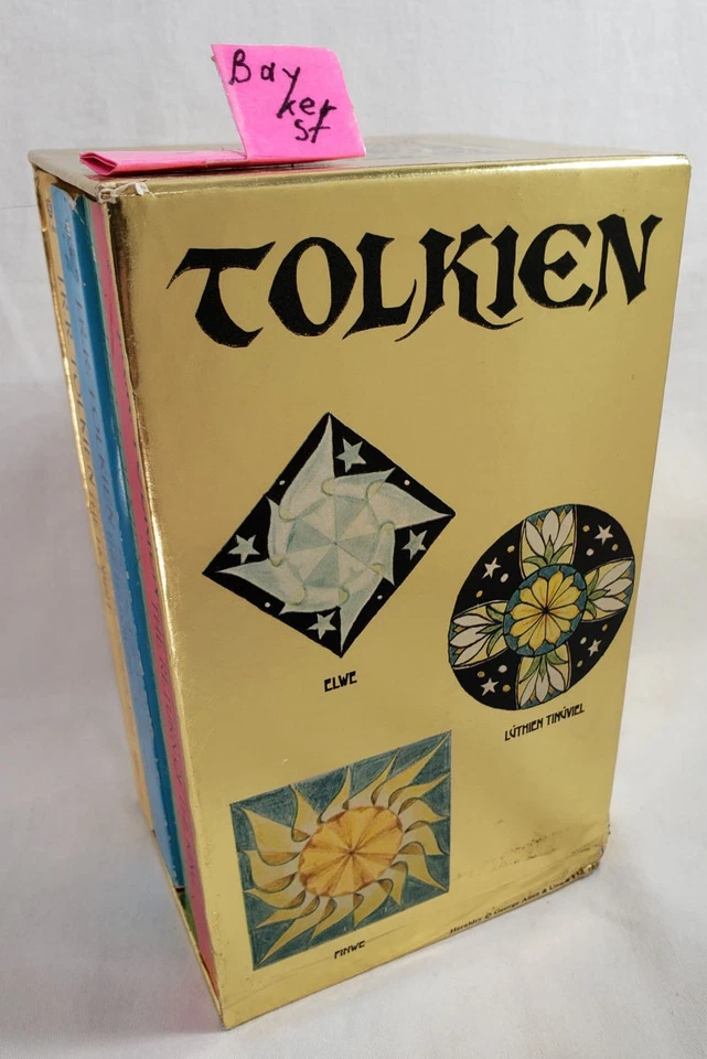 Lord of the Rings Tolkien Complete 4 Book Paperback Box Set gold 1982 Ballantine Foto 3 de 4