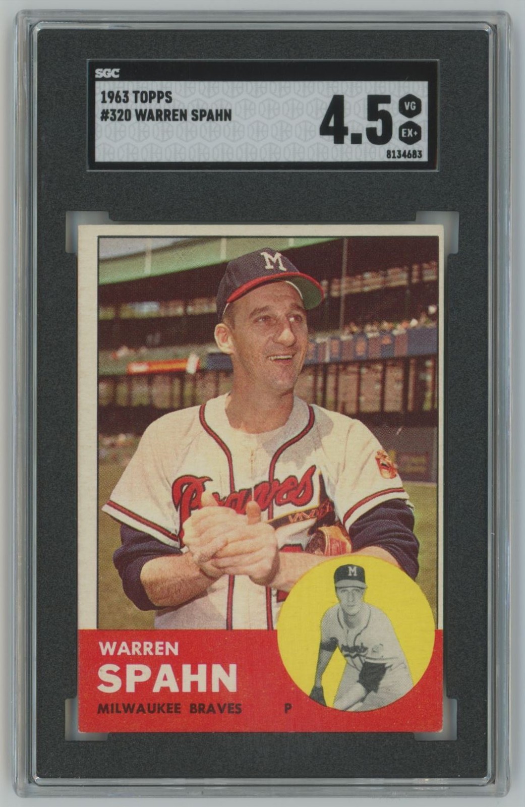 1963 Topps Warren Spahn SGC 4.5 Milwaukee Braves #320 A62