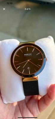 BERING Women's Ceramic Watch 11440-166 Black Wristband Gold - image 1 of 4