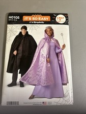 It's So Easy It's Simplicity Cape Costume UC Pattern #0105 Misses', Men's XS-XL