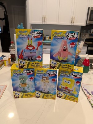 Complete Set of 5 Spongebob Squarepants Snap & Switch Block Figure Build Set NEW