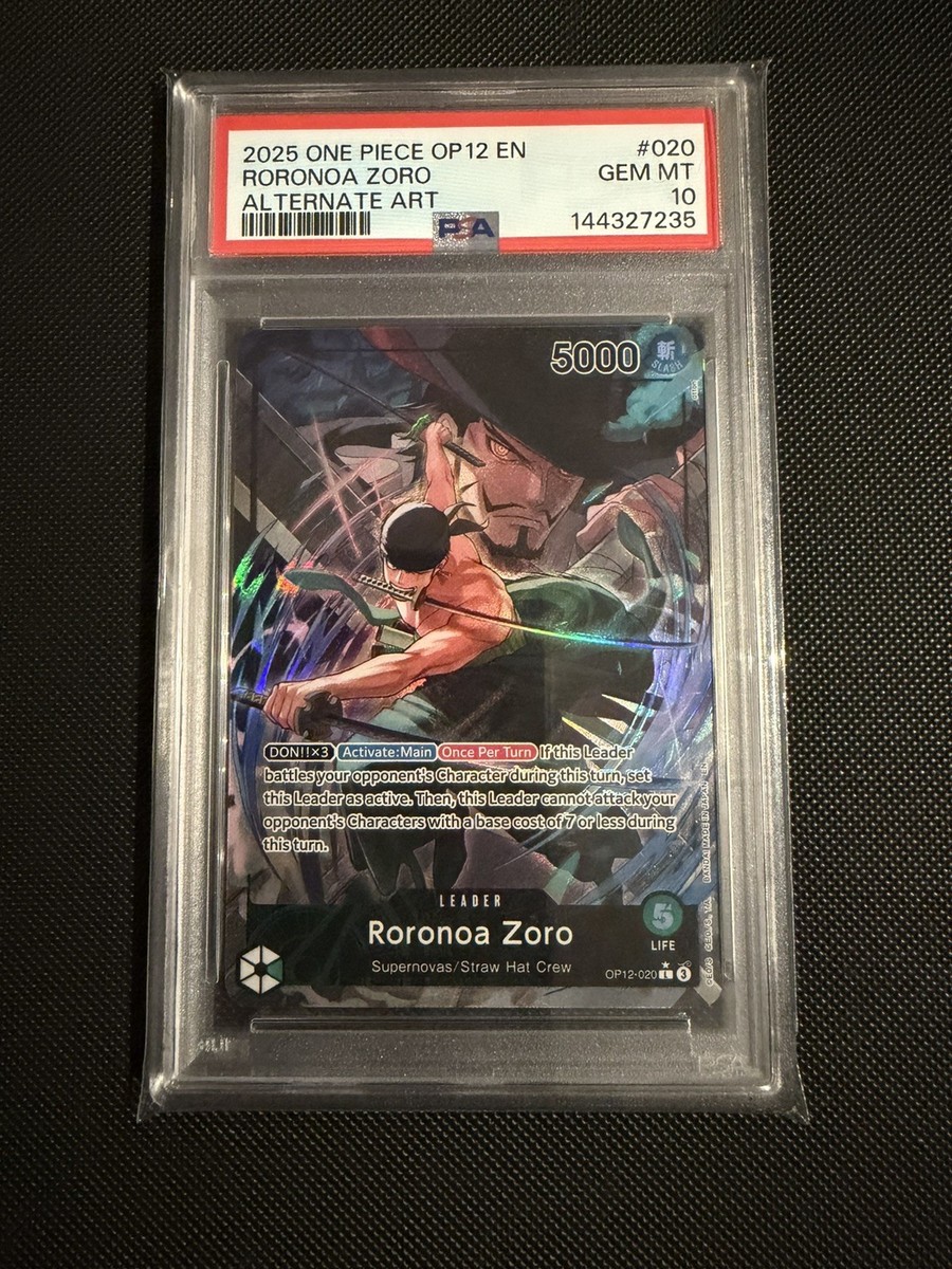 Roronoa Zoro Alt Art Leader OP12-020 Legacy of The Master PSA 10