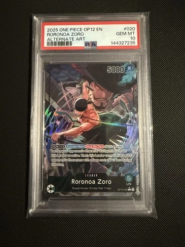 Roronoa Zoro Alt Art Leader OP12-020 Legacy of The Master PSA 10