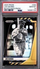 2025 Prizm #300 Lou Gehrig BLACK/GOLD #’d 3/5 SSP NY YANKEES PSA 10 💥POP 1💥