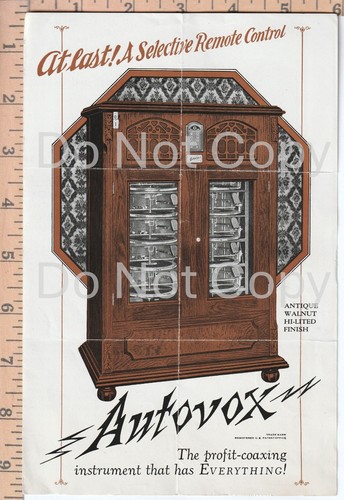 VERY RARE - Brochure for AUTOVOX 1920s Early Jukebox - Link Co - Binghamton NY