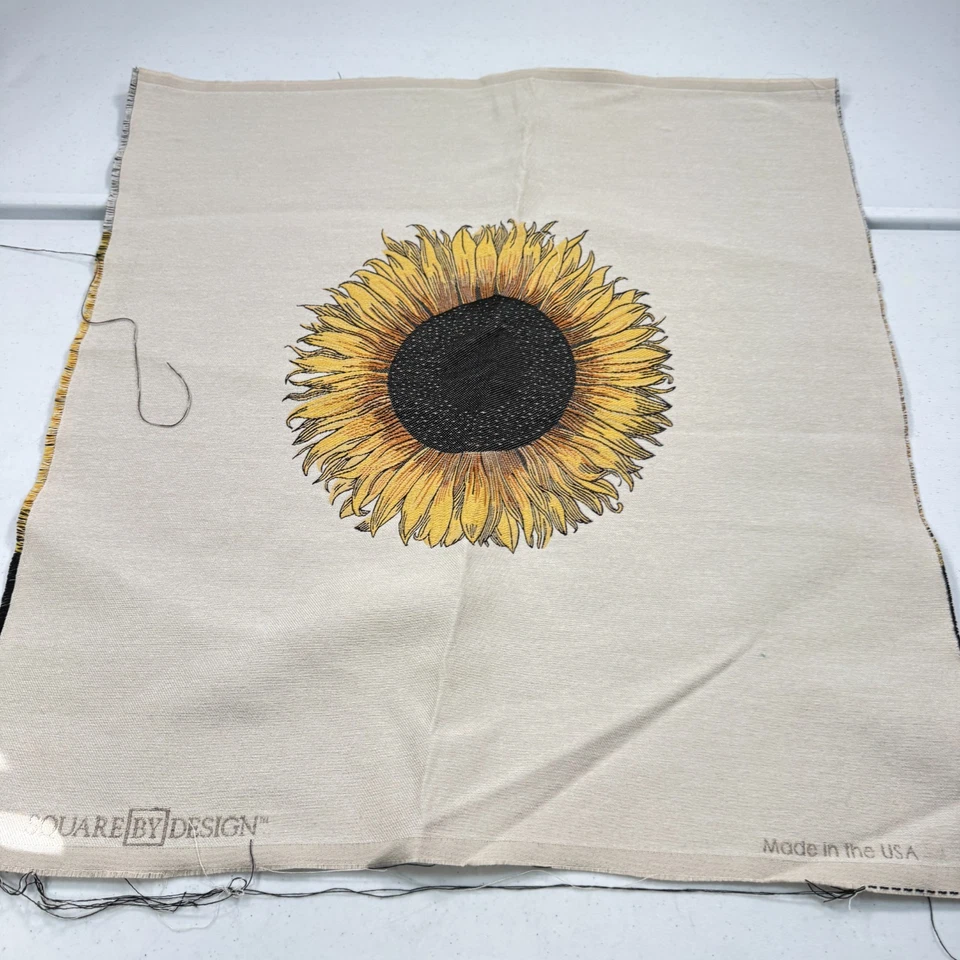 cuadrado por diseño tapicería tela panel amarillo girasol ee. uu. tejido 26x26 Foto 2 de 4