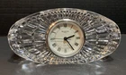Vintage Waterford Lead Crystal Desk Mantel Quartz Clock Oval Heavy