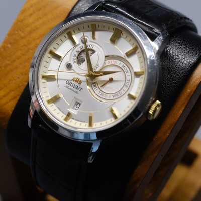 ORIENT Sun & Moon Phase FET0P004W0 Automatic 43mm Steel White Dial c.2023