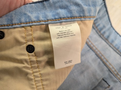 Rag Bone Jeans Mens Fits 34x27 Standard Issue Fit 3 Classic Button Fly (Tag 33) - Picture 8 of 21