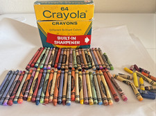 Vintage Crayola Crayons 64 Built In Sharpener Retired Colors SOME BROKEN