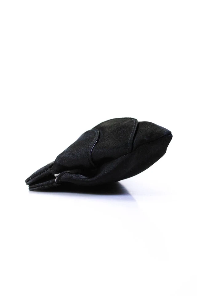 Bolso sin asas Lulu Guinness para mujer satinado cierre magnético adornado negro Foto 2 de 4