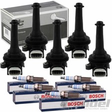 5x ZÜNDSPULE + BOSCH ZÜNDKERZEN passend für VOLVO C30 S40 C70 S60 V50 T5 V70 R