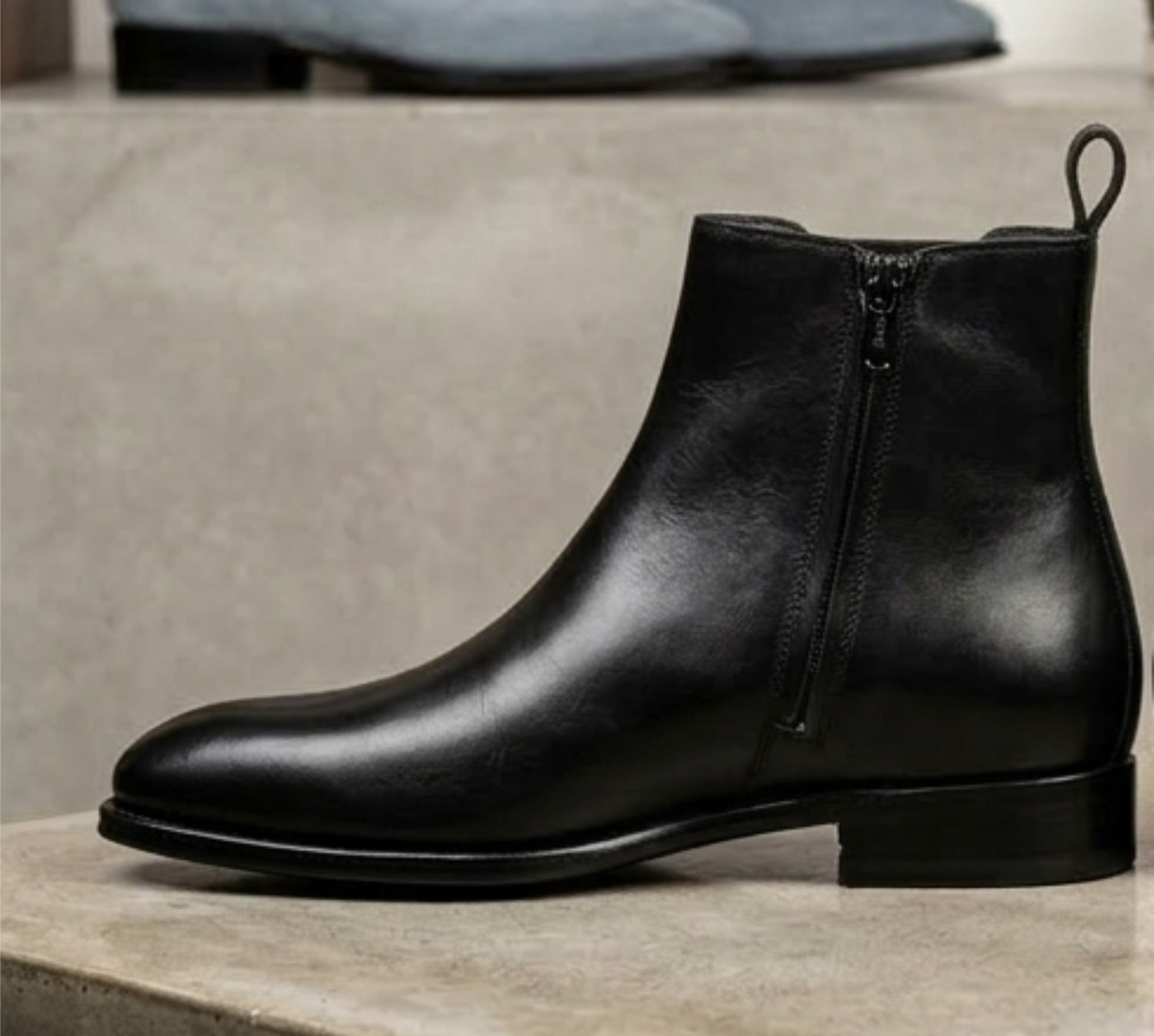 Chelsea Black Calf Leather Handmade Business Formal Shoes For Men