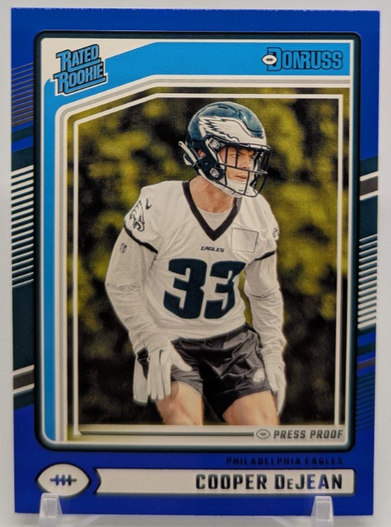 2024 Panini Donruss Cooper DeJean Press Proof Blue Rated Rookie #305 - Eagles