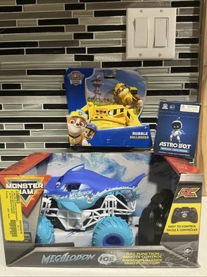 Monster Jam Megalodon Ice + Paw Patrol Rubble + Astro bot Toy Lot