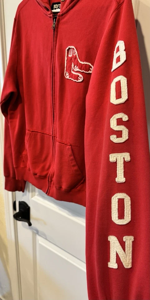 Толстовка с капюшоном мужская Soft As A Grape Boston Red Sox большая красная на молнии толстовка MLB - Изображение 2 из 4