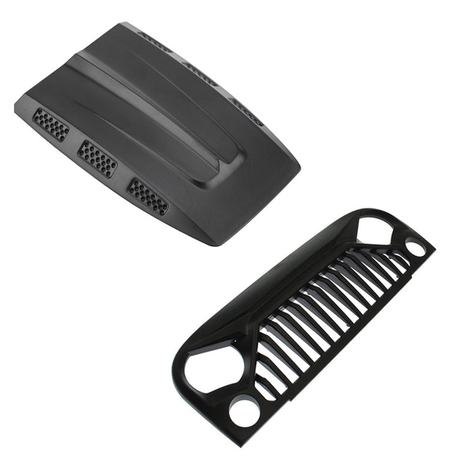 1/10 RC Car Black Hood& Front Air Inlet Grille Cover Parts For Jeep Wrangler G thumbnail 2
