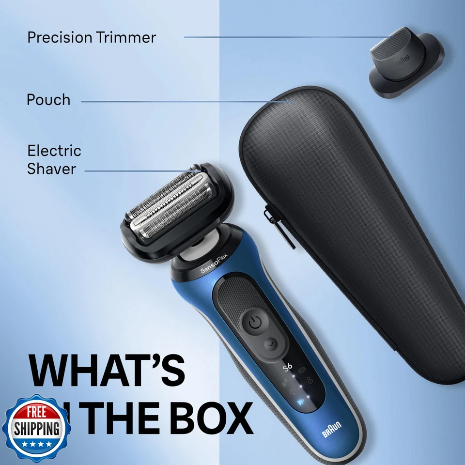 Afeitadora Eléctrica Braun para Hombre, Serie 6 6120s, Afeitado en Húmedo y Seco, Turbo y G Foto 2 de 4
