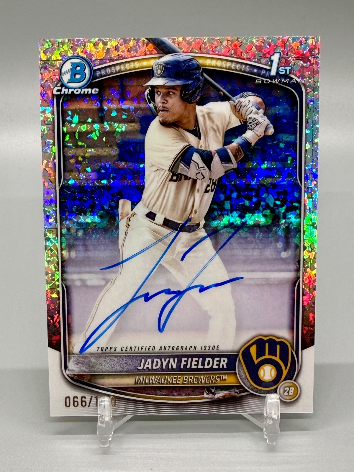 2025 Bowman Chrome 1st Mini Diamond Refractor Auto Jadyn Fielder  /100