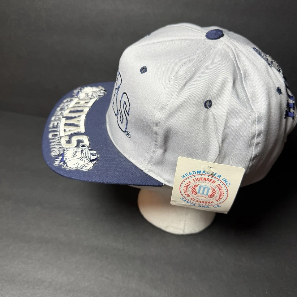 Sombrero vintage Georgetown, gris azul Snapback años 90 con etiquetas bordadas NCAA Foto 4 de 4