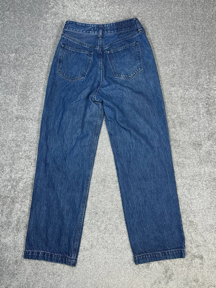 Pantalones de mezclilla sueltos de tiro alto para mujer Abercrombie & Fitch Curve Love The 27 azules 28x30 Foto 2 de 4